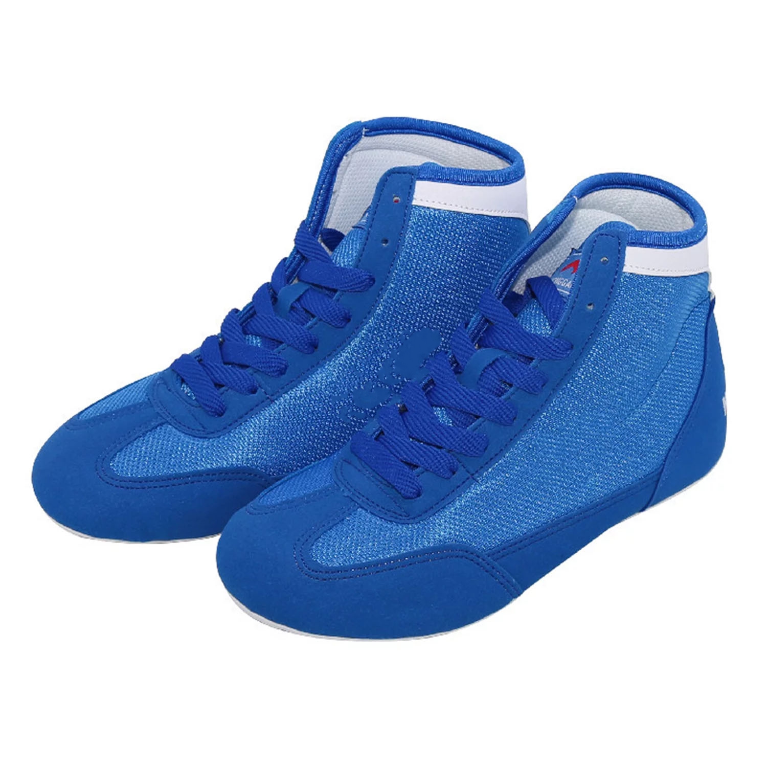 Boxe Wrestling Sapatos Com Pano De Malha Couro De Microfibra Superior e Sola De Borracha Respirável e Leve