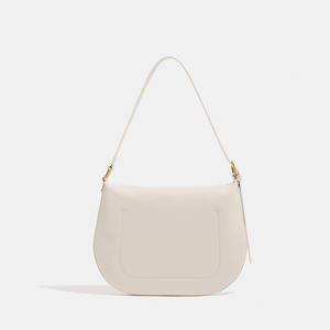 กระเป๋าถือทรงคลาสสิคสีขาว ดีไซน์แฟชั่น ทำมือ สำหรับผู้หญิง ปี 2025 กระเป๋าสะพายทรงอานม้า คุณภาพสูง พร้อมสายสะพายไหล่ - Product Image 2