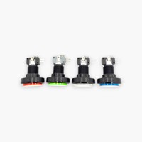 Bouton poussoir ovale pour borne d'arcade avec lumière LED et micro-interrupteur, lot de 4 couleurs, 12V, 10 millions de cycles