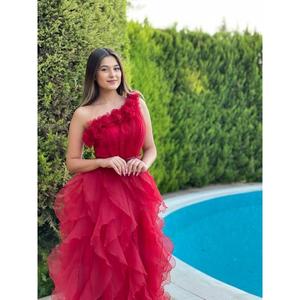 Gonna a fazzoletto con collo a fantasia rosa da donna a stelle abito da sera En4847 4847