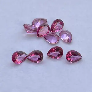 Pedras soltas para fazer joias, pedras preciosas luxuosas com corte natural de pêra, topázio rosa natural de 6 mm 8 mm 10 mm, de alta qualidade, de luxo e fino