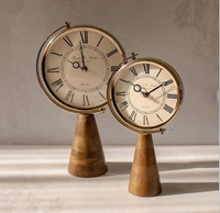 Horloge de table en métal doré personnalisée et élégante pour la décoration de la maison