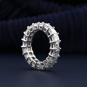 Tendencia 0,30 CT cada Carre corte diamante boda 3,5 MM laboratorio crecido diamante banda apilable Diamante Suelto para banda de compromiso - Product Image 4