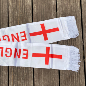 Bufanda de la Selección Nacional de Fútbol de Inglaterra Personalizada, Tendencia Principal 2025, Bufanda Larga con Borlas de Seda y Banderas - Product Image 2