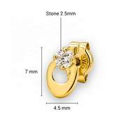 Pendientes de Oro Macizo con Diseño Ovalado Abierto y Circonitas Redondas para Mujer, Regalo de Boda o Compromiso, Joyería Fina de 14k