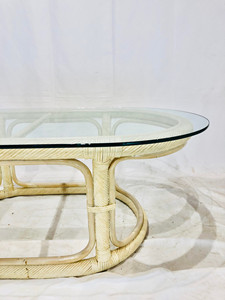 Mesa Ovalada de Ratán Blanco Natural con Diseño Básico, Hecha a Mano en Vietnam, Colores Personalizados, Lista para Venta al por Mayor - Product Image 5