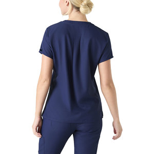 Women's 2-Piece Short Sleeve Hospital Uniforms Latest Design Custom Logo Print Nurse <b>Scrubs</b> <b>Set</b> Woven Fabric Unisex - Product Image 6