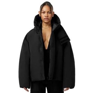 Chaqueta Acolchada Negra Personalizada para Hombre, Chaqueta de Invierno con Capucha, Impermeable, Transpirable, Ropa de Calle, con Cremallera - Product Image 4