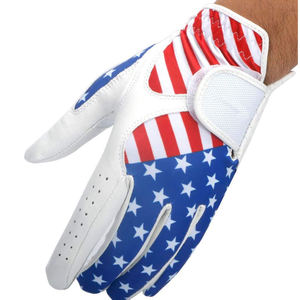 Guante de golf transpirable de cuero, guantes deportivos de golf personalizados de alta calidad con estampado de cuero, guantes de golf de cuero de piel de cabra - Product Image 1