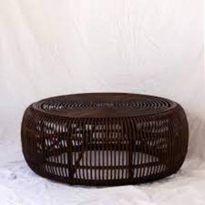 Table basse centrale en rotin de couleur noire classique de qualité supérieure de grande taille salon Villa et Table centrale de meubles d'entrepôt - Product Image 3