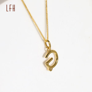 Collar con Letra Personalizada en <span class=keywords><strong>Oro</strong></span> Real de 18k, Joyería de <span class=keywords><strong>Oro</strong></span> Au750, Colgante con Letra en <span class=keywords><strong>Oro</strong></span> de 18k, <span class=keywords><strong>Oro</strong></span> 18k Original - Product Image 3