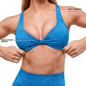 Soutien-gorge de sport respirant sur mesure de haute qualité, grande taille, logo frontal, design simple, maintien moyen, vêtements de yoga et de gym, service OEM, tailles - Product Image 4