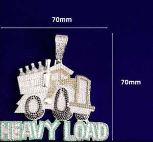 Micro pavé glacé Hip Hop Style simulé diamant pendentif à breloque charge lourde camion rappeur bijoux alliage mode cadeau pour lui - Product Image 5