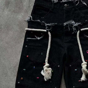 Short en détresse conçu pour le confort d'été Tissu léger en vrac disponible - Product Image 5