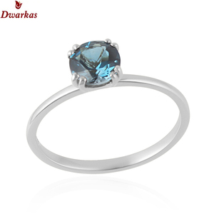 Nouvelles bagues de pierres précieuses tendance 925 argent sterling Londres bleu topaze anneaux main accessoires bijoux classiques pour femmes - Product Image 1