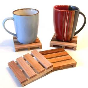 Customized Wholesale Acacia <b>Wood</b> <b>Coasters</b> Unique Custom Colour Tea Cup <b>Coasters</b> at Home kitchen Hotel use - Product Image 6