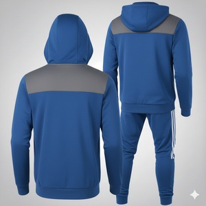 Ensemble de survêtement d'hiver pour homme, 100% coton, taille élastique, respirant, couleur unie - Product Image 5