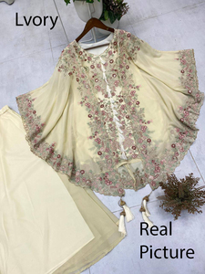 Mustard Yellow Faux Georgette Embroidered Modern Regular Fit Salwar Kameez Designer Indo Western Casual Wear PinkCityBlocks - Product Image 2