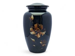 โกศเผาเถ้ากระดูกสำหรับผู้ใหญ่ดอกกุหลาบสีดำที่เก็บไว้เพื่อ200lbs ตกแต่งงานศพสำหรับผู้หญิงเถ้ากระดูกโกศ - Product Image 5