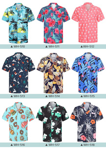 Conception de haute qualité Impression par sublimation Vêtements de plage Séchage rapide Polyester Boutonné Hawaii Manches courtes Chemise hawaïenne pour hommes - Product Image 6