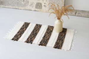 <b>Small</b> Cream Rug Modern Handwoven Rug Bathroom Kitchen Bedroom & Shower <b>Mat</b> Washable Indian Manufacture Wholesale Price - Product Image 2