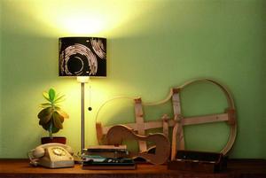 Hot Sale Modern Rectangle Lamp with Rectangular <b>Shade</b> in White Linen Hovers Around Around a <b>Black</b> Iron Open Rectangle Supported - Product Image 4