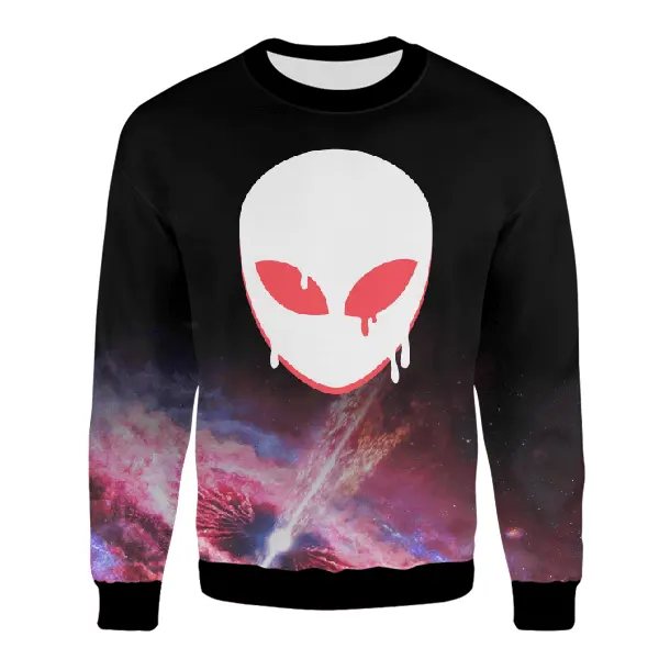 OEM sweat shirt man winters faux bleached sublimation printed crewneck men's hoodies & sweatshirts