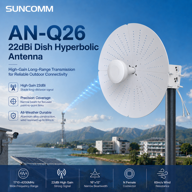 Hot Selling SUNCOMM AN-Q26 4G 5G Antenna Outdoor 1710-4200MHz 22dBi MIMO Directional Communication Parabolic Dish Antenna