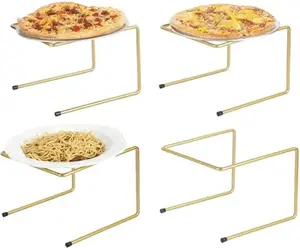 Soporte para magdalenas y pizzas hecho a mano de diseño simple en alambre de metal perfecto para vajilla, suministros de boda y uso de servicio - Product Image 3