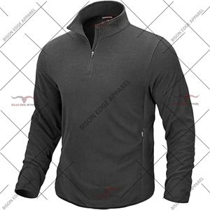 เสื้อแจ็คเก็ตฟลีซผู้ชายแบบซิปครึ่งตัว ยี่ห้อ Edge Apparel ผลิตจากผ้าฝ้าย 100% ระบายอากาศได้ดี พิมพ์ลายนูน สไตล์สตรีทแวร์ แขนยาว - Product Image 3