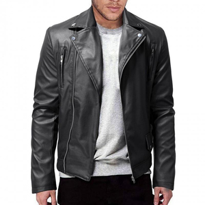 Chaqueta de Cuero Estilo Bomber de Invierno para Hombre, Cuello Alto con Cremallera, Talla Grande, Estilo Motero Informal, Piel de Cocodrilo - Product Image 4