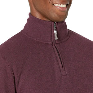 Sweat-shirt d'hiver en gros à quart de zip, en molleton doux mélangé de coton, coupe-vent, écologique, confortable, pour le travail décontracté - Product Image 6