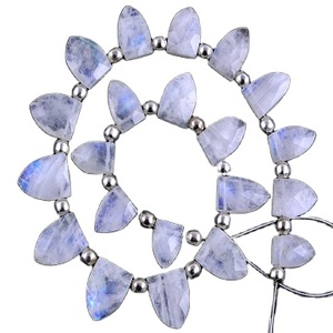 Cuentas de Briolette de piedra lunar arcoíris Natural de Fuego Azul Marquesa facetadas de alta calidad para la fabricación de joyas - Product Image 1