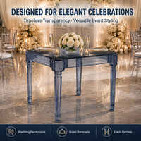 Ensemble de tables de bar personnalisables en acrylique/verre cristal, directement de l'usine, pour événements extérieurs, salle à manger, salon, restaurant, mobilier