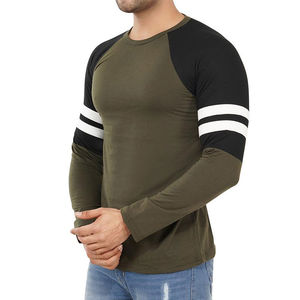 Venta al por mayor 100% algodón camiseta de los Hombres Nuevo diseño de manga completa T liso con logotipo personalizado impreso tela de punto - Product Image 2