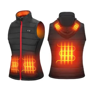 Men And Women USB Charger 5 Heating Pads Electric Smart Heated Vest With Heated Hood