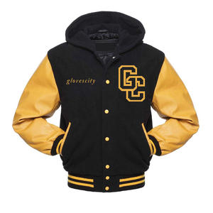 Chaqueta universitaria de béisbol para hombre, chaqueta universitaria ajustada, guantes, manga de cuero de ciudad con decoración bordada, aspecto atractivo - Product Image 2