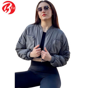 <b>Women's</b> Lightweight Bomber Jacket Spring Fall Full-Zip <b>Coats</b> OEM ODM Customized Latest Style Reversible Ladies Bomber Jacket - Product Image 3