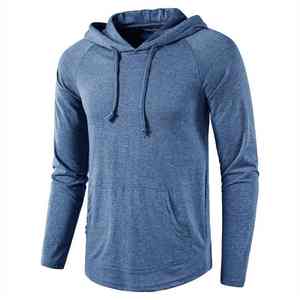 Men Winter Long Sleeve <b>Hoodie</b> Running Athletic Hiking Workout <b>T</b>-<b>shirts</b> Breathable Customizable Design for Adults - Product Image 3