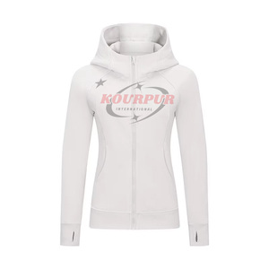 Sudadera con capucha transpirable y mejor calentamiento para mujeres en diferentes colores Sudadera con cremallera en algodón - Product Image 5