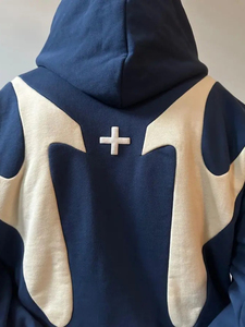 Sudadera con capucha con cremallera Unisex gris bordado suelto Top Y2k Retro Street hombres mujeres Hip Hop Hoodie Y2k Street Hight calidad Premium - Product Image 2