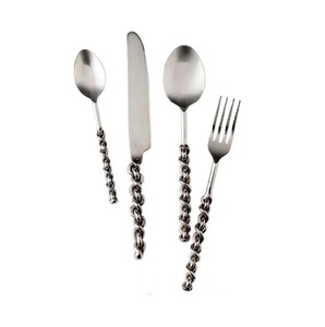 ชุดช้อนส้อมสแตนเลสชุบทอง,ชุดช้อนส้อมโลหะใหม่ล่าสุดชุดเครื่องใช้บนโต๊ะอาหารโลหะ - Product Image 5