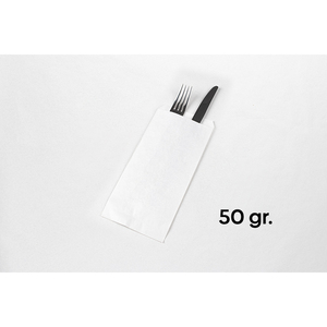 Sacchetto di Carta per Posate Bianco 11x24cm 50gsm, Carta Professionale, 1000 Pezzi, B2B - Product Image 1