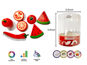 Set di cibo da gioco di smistamento a colori 46 pz giocattoli divertenti e vibranti per il taglio di cibo e frutta per bambini giocattoli educativi in età prescolare - Product Image 3