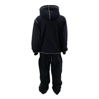 Ensemble de survêtement respirant en molleton technique pour homme, coupe classique, 100 % coton, pantalon empilé et sweat à capuche, écologique et à séchage rapide