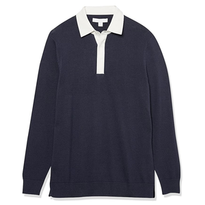 Tricoté col rabattu pull à col coton ODM approvisionnement Logo personnalisé imprimé hommes hiver tricots tendance respirant - Product Image 6