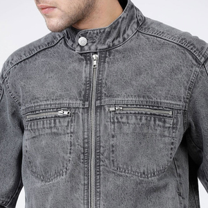 Chaqueta Bomber Vaquera Estándar Unisex, Estilo Vintage de Primavera, Camuflaje, Cierre de Cremallera, Ajuste Holgado, Estampado de Letras, Impermeable, Transpirable, Delantera - Product Image 4