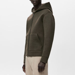 Sweat-shirt uni pour homme avec fermeture éclair, manches longues, logo personnalisé, haute qualité, tissu respirant et ajustable 2026 - Product Image 2