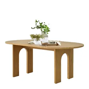 2024 vendita calda metà secolo moderno tavolo da pranzo in legno per la cucina, soggiorno, ristorante