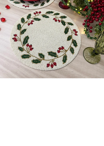 <b>Circular</b> Glass Beaded Runners <b>Placemats</b> Set Handmade with American Design Eco-Friendly for Kitchen Use Modern Quality - Product Image 2